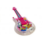 Gitara s mikrofónom a okuliarmi - ružová